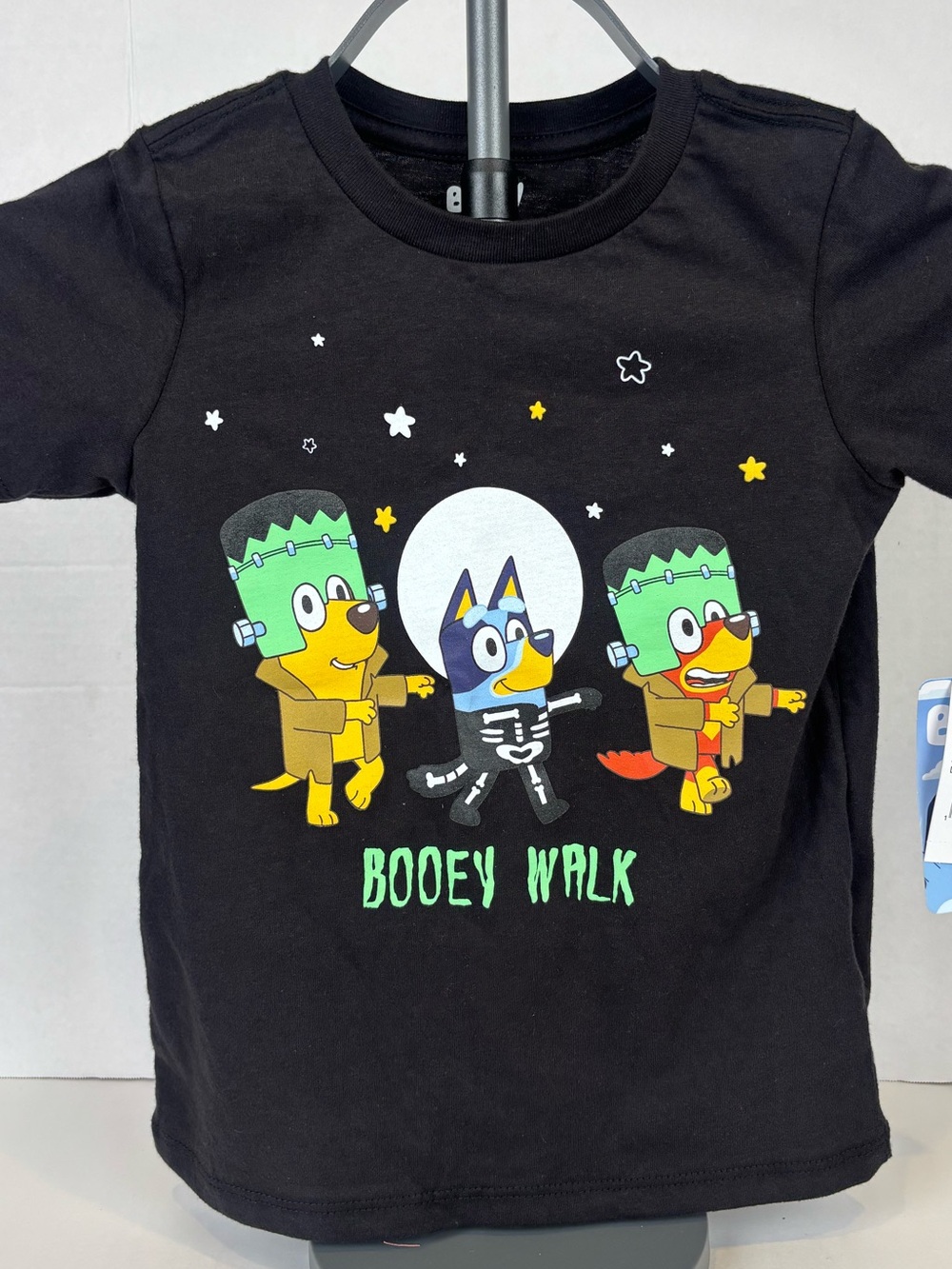 NWT Bluey Halloween "Booey Walk" Black Graphic T-Shirt - Size 5T
